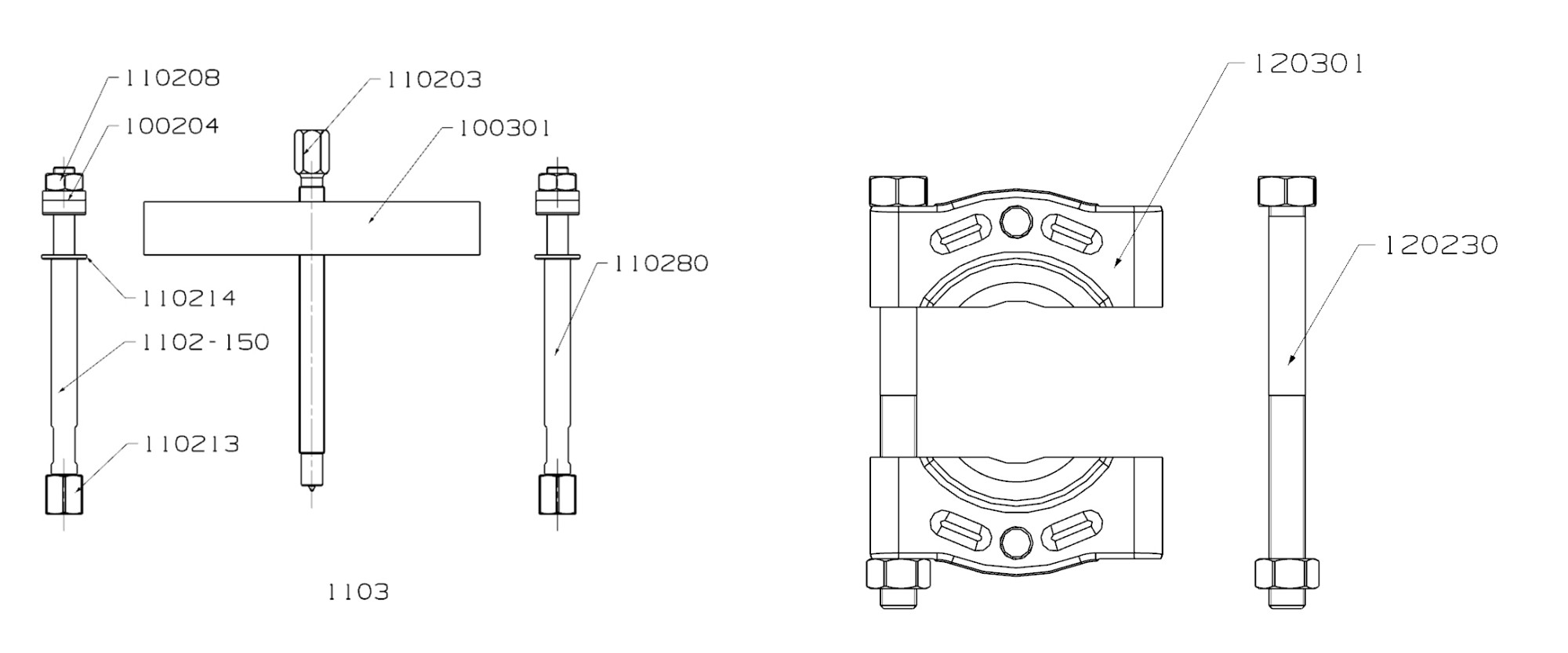 EXTRACTOR FORZA PUENTE Y GUILLOTINA SERIE 1100-1200